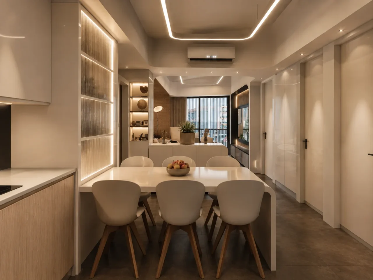 Designer kitchen and dining area at U Residences Rethymno